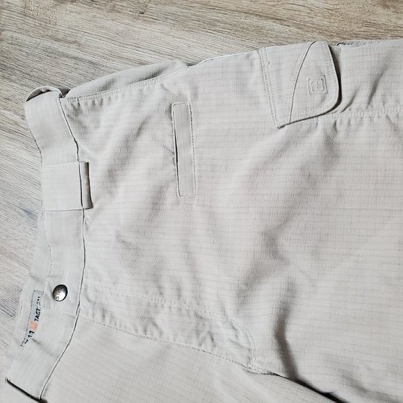 5.11 Tactical Series Cargo Khaki Beige Pants Mens Size 38 Hemmed to 27" Inseam. - Picture 3 of 8